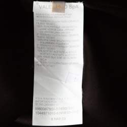 Pre Owned Valentino Brown Wool Embellished Detail Skirt Suit L