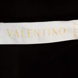 Pre Owned Valentino Brown Wool Embellished Detail Skirt Suit L