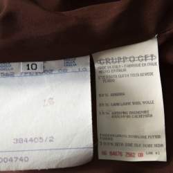 Pre Owned Valentino Burgundy Pinstripe Cashmere Classic Tailored Pantsuit M