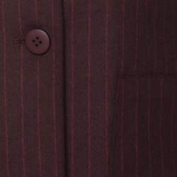 Pre Owned Valentino Burgundy Pinstripe Cashmere Classic Tailored Pantsuit M