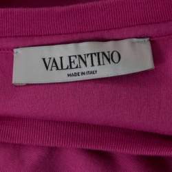 Valentino Pink Cotton Heart Applique T Shirt S 