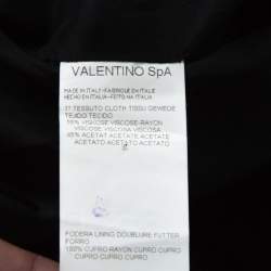 Pre Owned Valentino Navy Blue Crepe Belted Blazer And Skirt Suit L