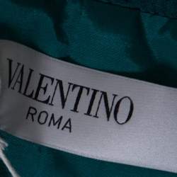 Valentino Green Jacquard Embellished Waist Cropped Jacket L 