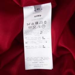 Pre Owned Valentino Red Silk Crepe de Chine Bow Detail Mini Shift Dress L