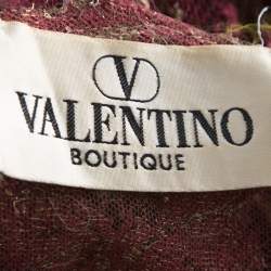 Pre Owned Valentino Boutique Vintage Red and Gold Lace Shrug M 