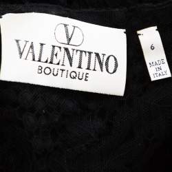 Pre Owned Valentino Boutique Vintage Black Guipure Lace Sleeveless Blouse M 