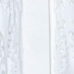 Valentino White Cotton Tattered Effect Puffed Sleeve Top S 