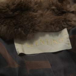 Valentino Brown Chinchilla Embellished Detail Fur Jacket S