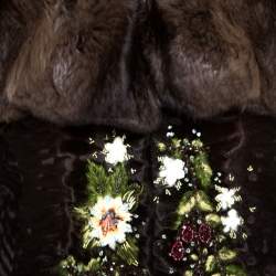 Valentino Brown Chinchilla Embellished Detail Fur Jacket S