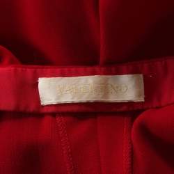 Valentino Red Wool Crepe Tailored Trousers M