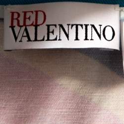 Pre Owned Red Valentino Multicolor Wave Print Stretch Cotton A Line Skirt L