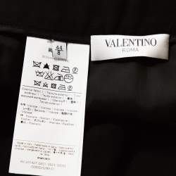Valentino Black Crepe and Lace Insert Midi Skirt M