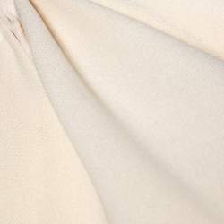 Pre Owned Valentino Boutique Cream Crepe Draped One Shoulder Dress M