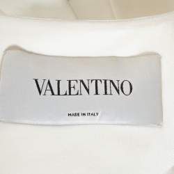 Pre Owned Valentino Colorblock Stretch Crepe Ruffled Fitted Dress M