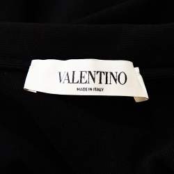 مملوكة مسبقًا Valentino Black Knit Ruffled Sleeveless Dress M