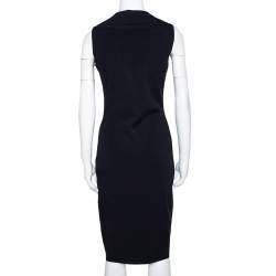 مملوكة مسبقًا Valentino Black Knit Ruffled Sleeveless Dress M