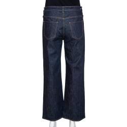Pre Owned Valentino Dark Blue Denim Wide Leg Jeans M
