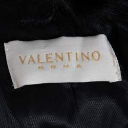 Pre Owned Valentino Vintage Black Dankalia Kid Goat Fur Jacket M