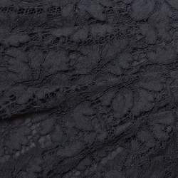 Pre Owned فستان فالنتينو قصير كتف واحد منفوش دانتيل أسود مقاس وسط (ميديوم)