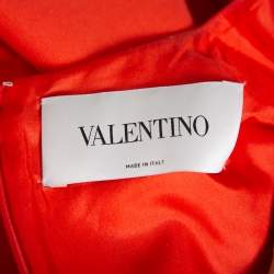 Valentino Burnt Orange Cotton Drop Waist Flared Dress L