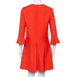 Valentino Burnt Orange Cotton Drop Waist Flared Dress L