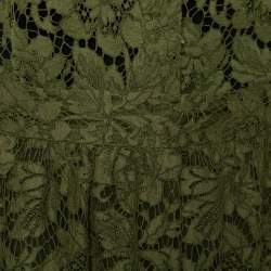 Pre Owned Valentino Green Lace Button Front Shirt & Midi Skirt Set S