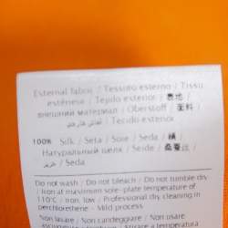 Pre Owned Valentino Orange Silk Scalloped Edge Cady Poncho S