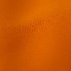 Pre Owned Valentino Orange Silk Scalloped Edge Cady Poncho S