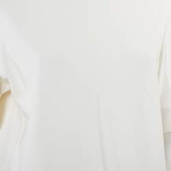 Pre Owned Valentino Cream Knit Crewneck Crop Top M