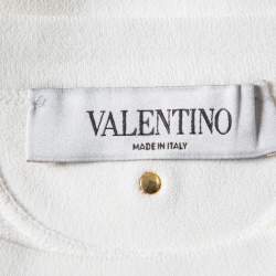 Pre Owned Valentino Cream Knit Crewneck Crop Top M