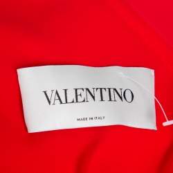 Pre Owned Valentino Red Silk Oversized Sleeve Maxi Dress XL