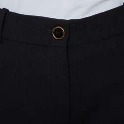 Pre Owned Valentino Black Stretch Wool Tapered Leg Pants M