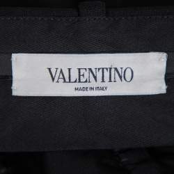 Pre Owned Valentino Black Stretch Wool Tapered Leg Pants M