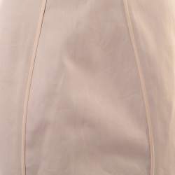Pre Owned Valentino Beige Cotton Ruffle Detail Paneled Knee Length Skirt M