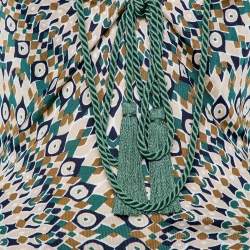 Pre Owned Valentino Multicolor Printed Knit Front Tie Detail Top L