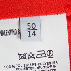 Pre Owned Valentino Orange Satin Draped Neck Detail Maxi Dress XL