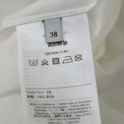 Pre Owned Valentino White Cotton Back Tie Detail Button Front Shirt S