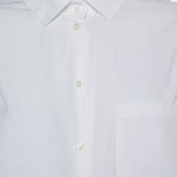 Pre Owned Valentino White Cotton Back Tie Detail Button Front Shirt S