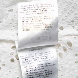 Pre Owned Valentino White Eyelet Lace Collared Button Front Shirt M
