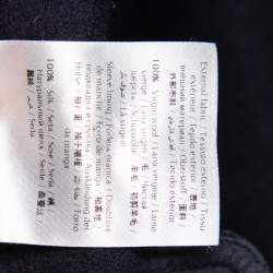 Valentino Navy Blue Wool Double Breasted Long Trench Coat L