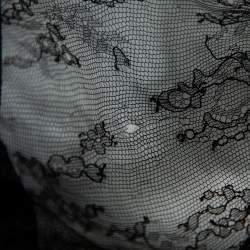 Pre Owned Valentino Black Knit & Lace Paneled Sheath Dress M