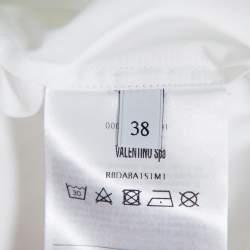Pre Owned Valentino White Cotton Neck Tie Detail Oversized Shirt S