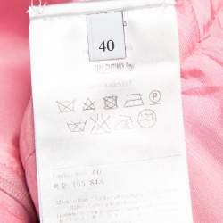 Pre Owned Valentino Pink Wool & Crepe Off Shoulder Mini Dress S
