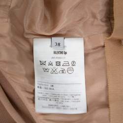 Pre Owned فستان فالنتينو حرير وصوف بيج مزين فتحة ظهر متوسط الطول مقاس صغير (سمول)