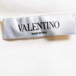 Pre Owned Valentino Cream Silk Raglan Sleeve Top M