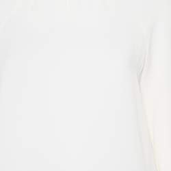 Pre Owned Valentino Cream Silk Raglan Sleeve Top M