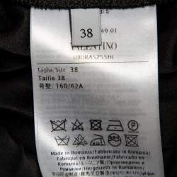 Pre Owned Valentino Black Pleated Crepe Midi Skirt S