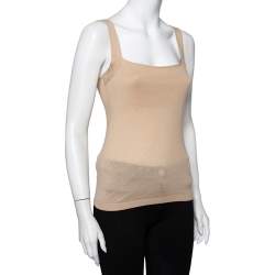 Pre Owned Valentino Beige Cashmere & Silk Camisole Top M