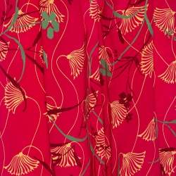 Pre Owned Valentino Pink Floral Print Silk Palazzo Pants L
