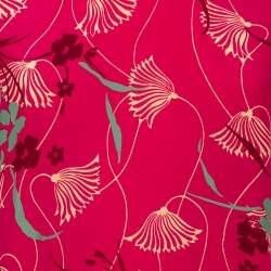 Pre Owned Valentino Pink Floral Print Silk Blouse L